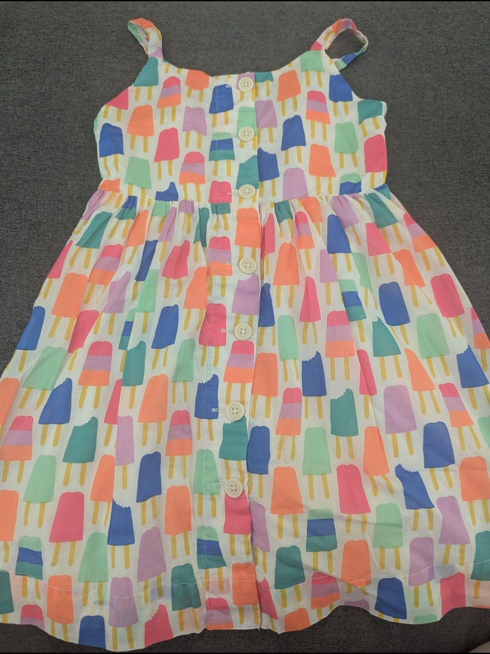 Crewcuts White Dress with Multicolor Popsicle Print